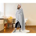 thumbnail image 2 of Safdie & Co. 1x51x71" Microfiber Oversize Hoodzy Blanket in Frosted Gray, 2 of 2