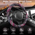 thumbnail image 4 of Boho Steering Wheel Cover, Ethnic Flax Cloth Universal Steering Wheel Cover,Anti-Slip Design, Fit 14.5-15 inches for Vehicles,Cars,SUV,Vans z, 4 of 9