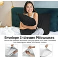 thumbnail image 6 of CGK Linens Extra Soft Pillowcases Set of 4 - Queen / Standard Size Hotel Luxury Breathable & Cozy 4-Piece Pillow Covers, Black, 6 of 7