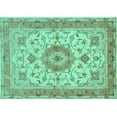 thumbnail image 1 of Ahgly Company Indoor Rectangle Persian Turquoise Blue Traditional Area Rugs, 2' x 4', 1 of 4