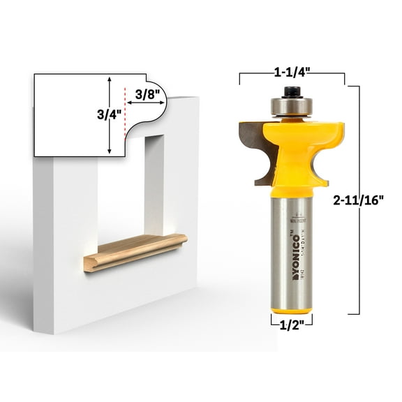 3/4" Window Sill Router Bit - 1/2" Shank - Yonico 18142