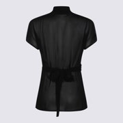 Rick Owens Translucent Silk Top With High Collar (Women's)