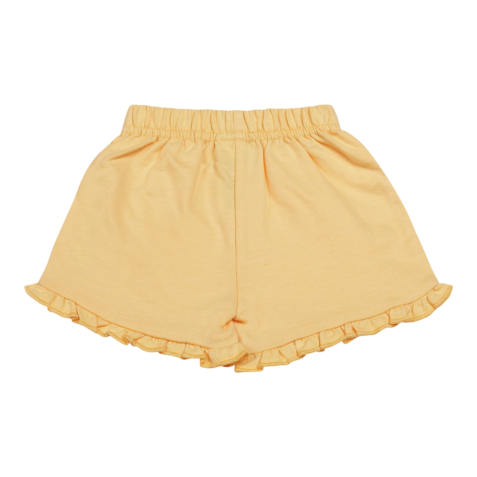 Disney Clothes Baby Girls Front Back 3-Piece Short Outfit Set – Includes Bodysuit, Tee & Shorts – Winnie the Pooh Yellow 3/6M