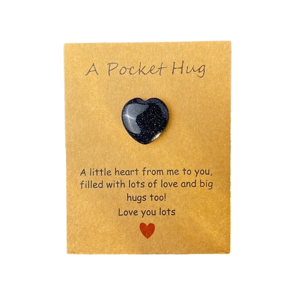 chaungfeng 1pc Heart Pocket Hug Token Gifts, Pocket Hug Cards Inspirational Gifts for Women Daughter Granddaughter Son Grandson, Festival Gift, Greeting Cards Cards and Card Stock (Black)