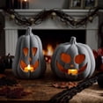 thumbnail image 5 of Fall Decorations for Home Handmade Jack O' Lantern Artisan Finish Pumpkin Decoration, Halloween Decor Indoor, Front Door Porch Mantel Decor, Living Room Outdoor Display, 5 of 6