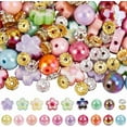 thumbnail image 1 of Kit de 144 cuentas de flores de cerezo para bolígrafos, cuentas acrílicas coloridas de primavera, flores de cerezo, redondas, espaciadoras sueltas con diamantes de imitación, 1 of 4