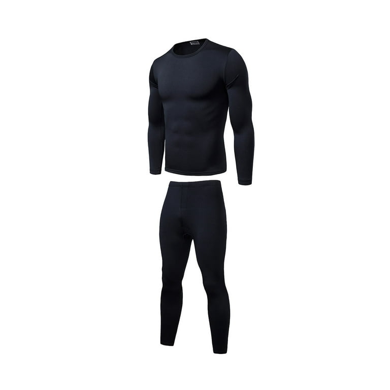 Set of 2 Men Warm Thermal Underwear Set Ultra Soft Long Johns Fleece Lined  Warm Base Layer Thermals Top and Bottom Set
