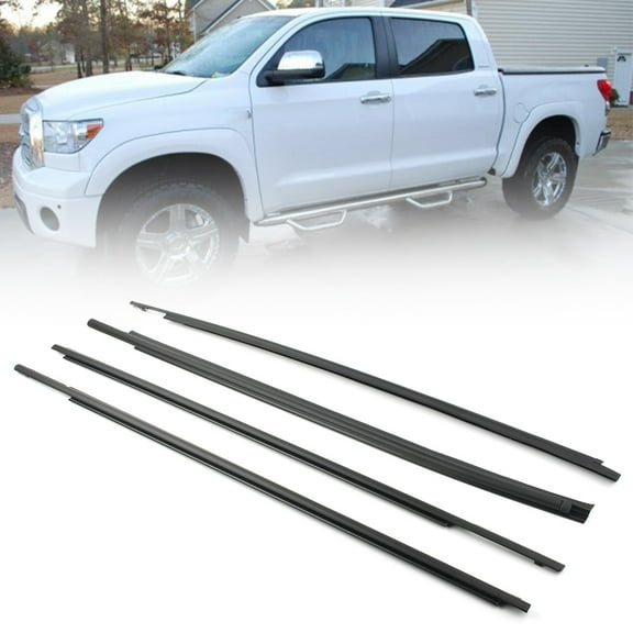 GZYF 4PCS Car Window Moulding Weatherstrip Seal Belt For 2007-17 18 19 Toyota Tundra CrewMax