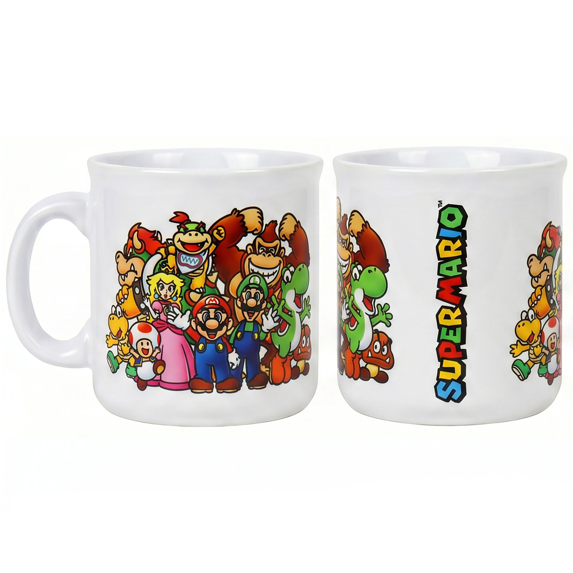 Pyramid America: Super Mario: Lineup - 20oz Ceramic Camper Mug - Coffee & Tea Cup, Microwave-Dishwasher Safe, Video Game Fan Collectible, Licensed