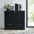 thumbnail image 2 of Alpine 2-Drawer Engineered Wood Lateral File with Lockdowel  in Black Finish, 2 of 11