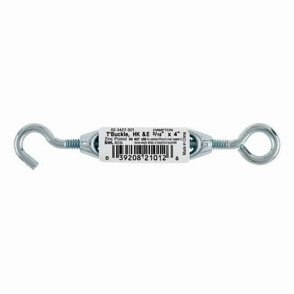 Hampton 02-3427-301 0.18 x 4 in. 70 lbs Zinc Plated Steel Turnbuckle