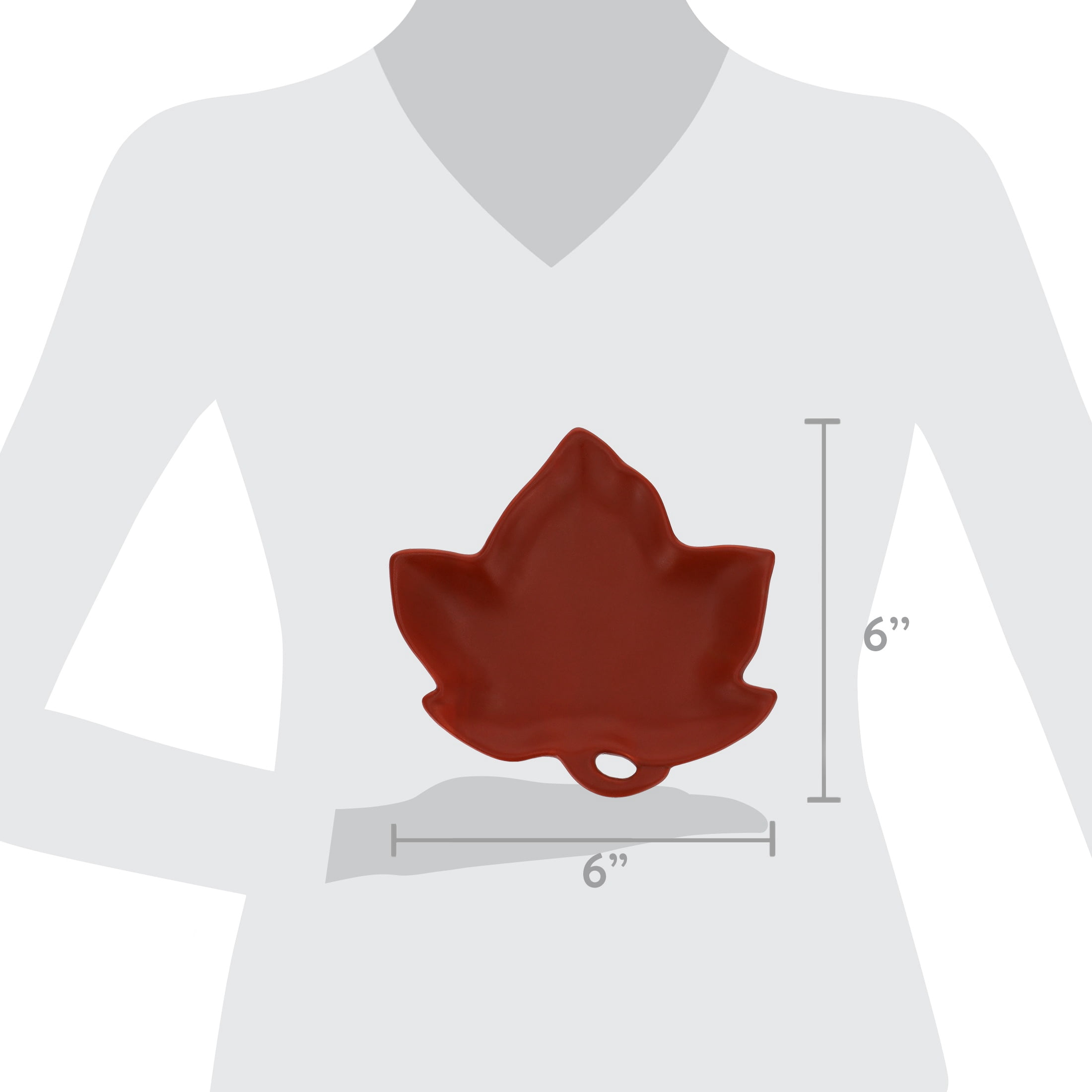 Ceramic Maple Leaf Decorative Tray, Brown, 6", Fall by Way To Celebrate