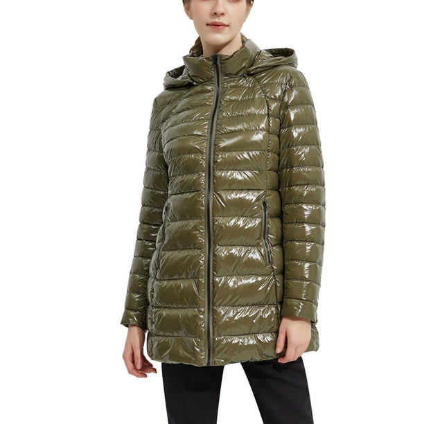 Orolay Women's Lightweight Down Jacket Water-Resistant Hooded Puffer ...