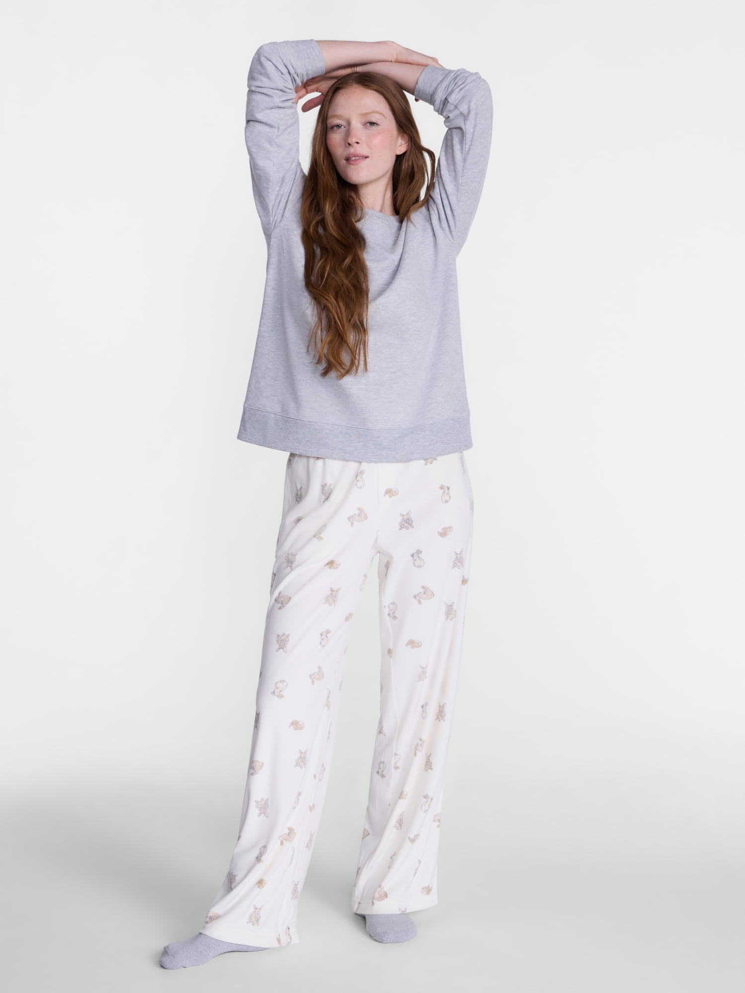 Joyspun Women's Velour Sleep Pants, Sizes XS-3X