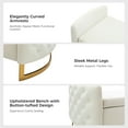 thumbnail image 2 of Upholstered Flip-Top Storage Bench Button Tufted with Pillows Golden Base for Home Bedroom White, 2 of 7