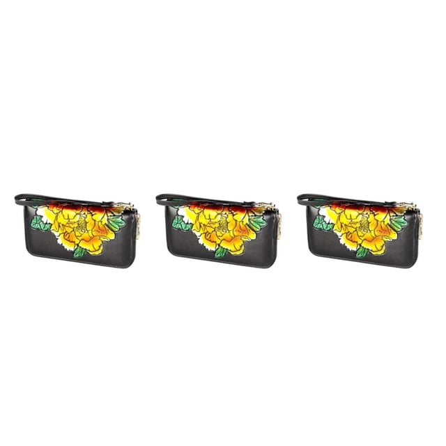 Minnieouse Monedero de mujer de repuesto impermeable elegante carpeta de pasaporte billetera Notecase regalo de cumpleaños con cordón amarillo Type1 NO1