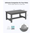 thumbnail image 3 of SSyao HDPE Outdoor Coffee Table, All-Weather Rectangular Patio Side Table, Heavy Duty Weather-Resistant Balcony Table for Poolside, Deck, Garden, Backyard Furniture,Leaden Grey 1pack, 3 of 7