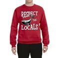 thumbnail image 2 of Wild Bobby Respect The Locals Save Our Oceans Whale Animal Lover Unisex Crewneck Graphic Sweatshirt, Red, 3X-Large, 2 of 6