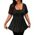 thumbnail image 2 of Bixock Maternity Tops Plus Size Short Sleeve V Neck Loose Pregnancy Blouse Casual Maternity Shirt Pregnant Top Summer Maternity Clothes, 2 of 5