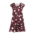 thumbnail image 4 of LOVZFMLL Fashion Girls' Summer Short Sleeve Ruffled Pockets Round-Neck Printed Dress, 4 of 5
