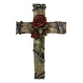 thumbnail image 5 of Rustic Western Faux Wooden Valentine Love Red Roses With Barbed Wires Wall Cross, 5 of 10