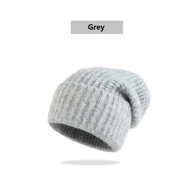 Gorro de lana de gran tamaño para mujer, gorros holgados de punto con circunferencia de cabeza grande, cálidos, coreanos, regalo de Navidad, Invierno