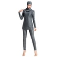 thumbnail image 2 of BKQCNKM Muslim Swimsuits for Women, Burkini Sets for Women, Full Body Swimsuit for Women, Hijab Swimsuits for Women, Full Body Rash Guard Women, Gray L, 2 of 4