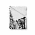 thumbnail image 2 of Nature Soft Flannel Fleece Throw Blanket, Leafless Autumn Fall Tree Branches Tops Oak Forest Woodland Season Eco Theme, Cozy Plush for Indoor and Outdoor Use, 60" x 80", Black and White, by Ambesonne, 2 of 6