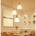 thumbnail image 7 of FSLiving J Type Track Mount Pendant Fixtures for The Kitchen Counter and bar Hanging Lamp Modern Wood and Matte Glass,Bulb not Included - 3 Pack, 7 of 7