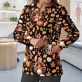 thumbnail image 3 of Binienty Thanksgiving Turkey Women's Scrub Jackets Crew Neck 4-Way Stretch Medical Uniforms & Scrubs for Women, Long Sleeve, Crew Neck, for Hospital Clinic Vet Workers Medical Assistants, 3 of 7
