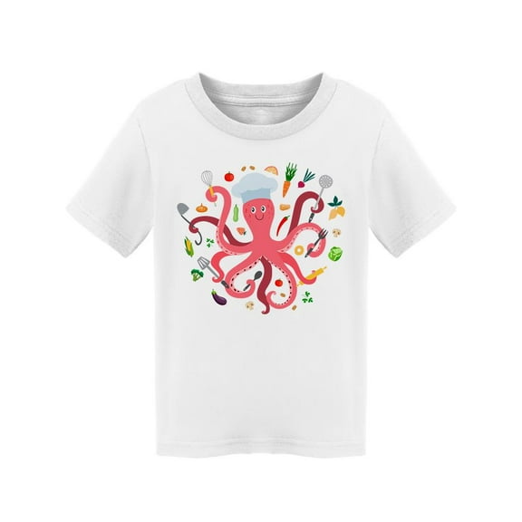Pink Octopus Chef T-Shirt Toddler -Image by Shutterstock, 2 Toddler