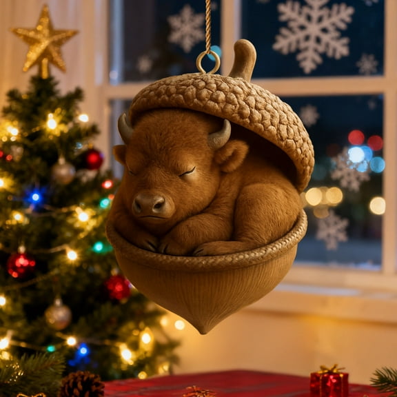 Christmas Animal Ornament Balls, Christmas 2D Animal Ornament, 2025 New Winter Animals Themed Ornaments Balls, Acrylic Woodland Creature Hanging Decor (1pcs)