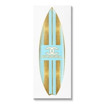 Stupell Industries Striped Turquoise Surfboard Glam Designer Fashion Motif Canvas Wall Art, 20 x 48, Design by Madeline Blake