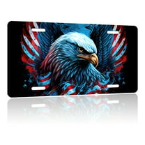 Uiaoiais the Logo Independence Eagle Day License Plates Aluminum License Plate Decorative Cover