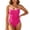 /c43Hot Pink140, variant on WEIGFI Womens Swimsuit One-Piece Spaghetti Strap Crew Neck Beachwear Solid Color Patchwork Bathing Suit Tummy Control Lovely Pool Swimsuit,Army Green,L