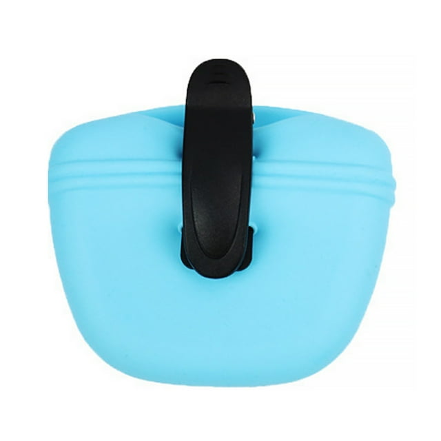 Guardoinrt Pets Training Silicone Elastic Waist Bag Portable Feeding Storage Pouch Container Practicing Food Bags Accessories Blue 1Set