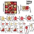 thumbnail image 3 of Christmas Ornaments, 80 Pack Christmas Ornaments Set, Vintage Christmas Decor, Christmas Ball, Shatterproof Ornaments, for Xmas Tree, Home, Party, Holiday Christmas Decorations, 3 of 9
