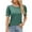 Army Green, variant on Women's Summer Tops qolati Casual Puffy Short Sleeve T-Shirts 2024 Trendy Crew Neck Solid Color Tunic Tops for Leggings