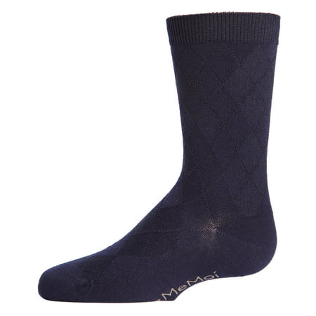 MeMoi Argyle Socks for Boys | All Over Argyle Boys Dress Socks by MeMoi 10-12. / Navy MK-143