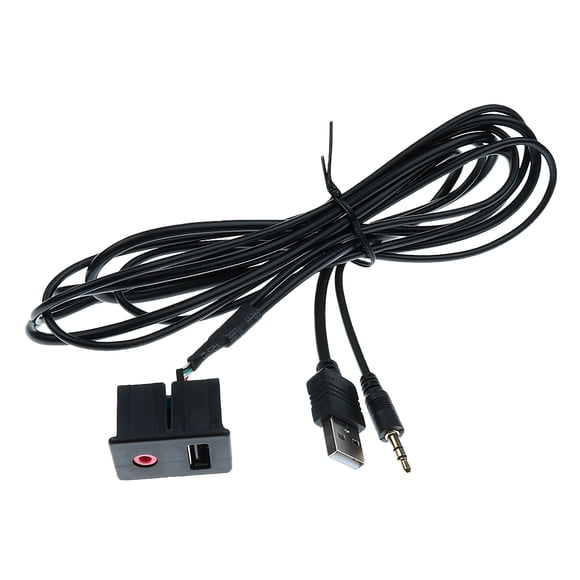 Conector Aux de Cable Extensión Panel Enchufe 3,5mm Jack para Coche Sunnimix Adaptador de cable de audio USB AUX