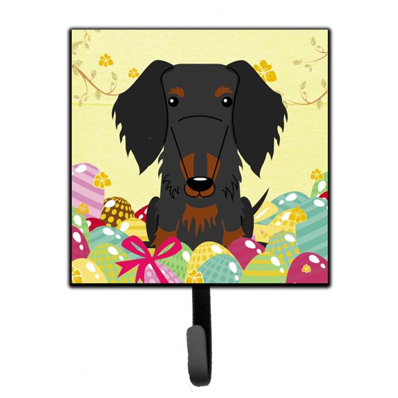 Carolines Treasures BB6127SH4 Easter Eggs Wire Haired Dachshund Black Tan Leash or Key Holder 7Hx4.25W multicolor