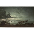 thumbnail image 2 of Johan Christian Dahl 24x16 Gold Ornate Framed and Double Matted Museum Art Print Titled - The Gulf of Naples. Moonlight (1820 - 1821), 2 of 4