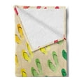 thumbnail image 2 of Flip Flop Soft Flannel Fleece Blanket, Pairs of Beach Sandals Aligned in Graded Rainbow Color Scale Diagonally Arranged, Cozy Plush for Indoor and Outdoor Use, 50" x 70", Multicolor, by Ambesonne, 2 of 5