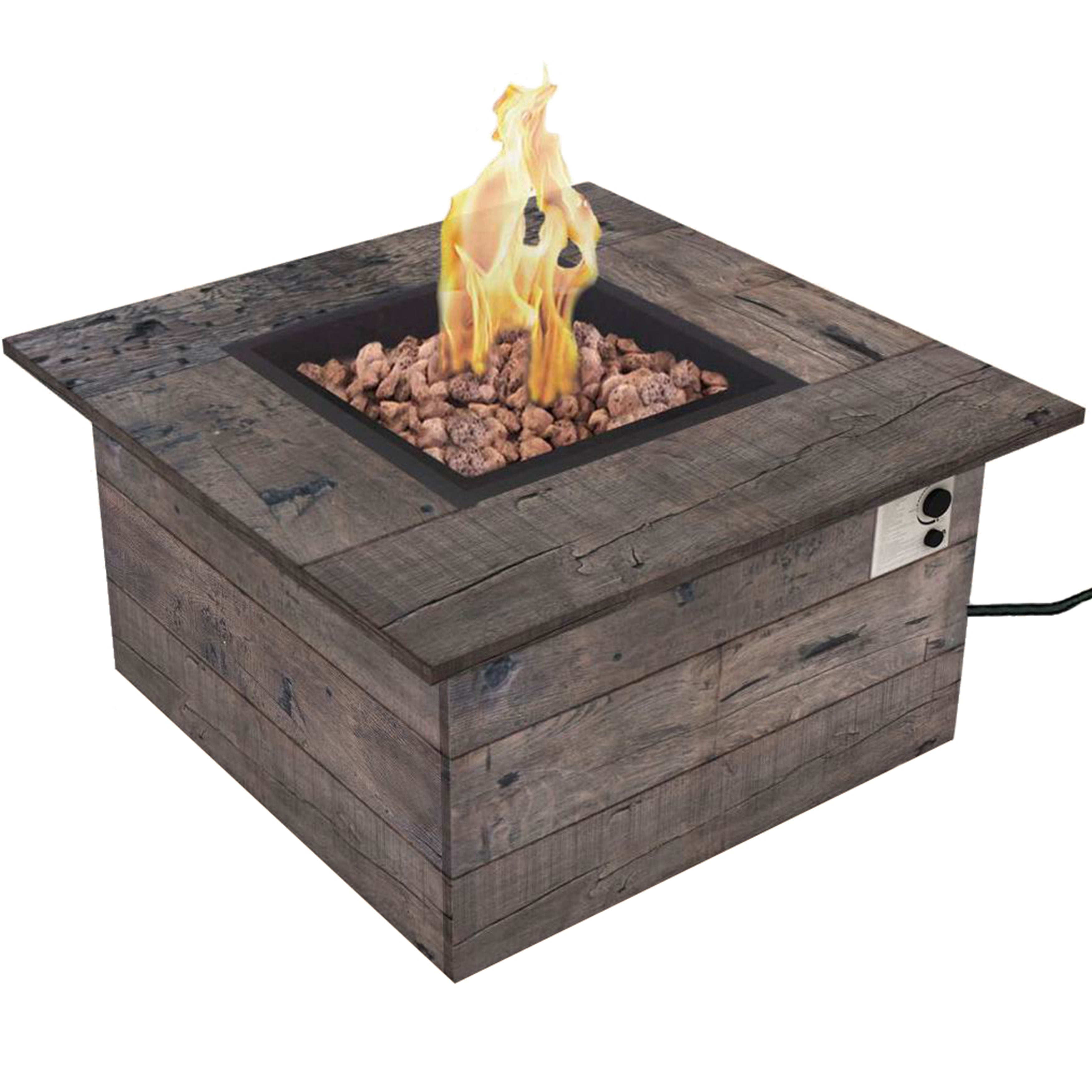 Galleon Gas Fire Table Brown Outdoor Fire Pit Walmart Com