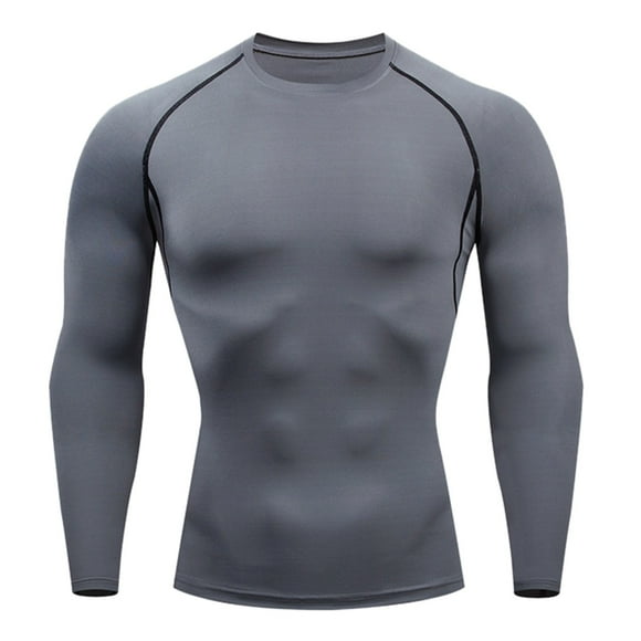 snowsong T Shirts For Man Gym Shirts Men Mens Fitness Long Sleeve Running Sports T Shirt Men Thermal Muscle Athletic Gym Compression Clothes Mens Shirts Grey L