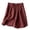 Wine, variant on ShomPort Elastic High Waist Cotton Linen Shorts for Women Summer Breathable Wide Leg Shorts with Pockets