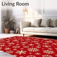 thumbnail image 2 of ODIKA 6'x9' Machine Washable Non-Slip Area Rug, Joyful Symphony Elegant Decorative High Traffic Rug, Red, 605614, 2 of 7