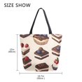 thumbnail image 5 of FORMRS Womens Canvas Tote Bag with Zipper Inner Pocket Shoulder Handbag, Blue Cakes, 5 of 7