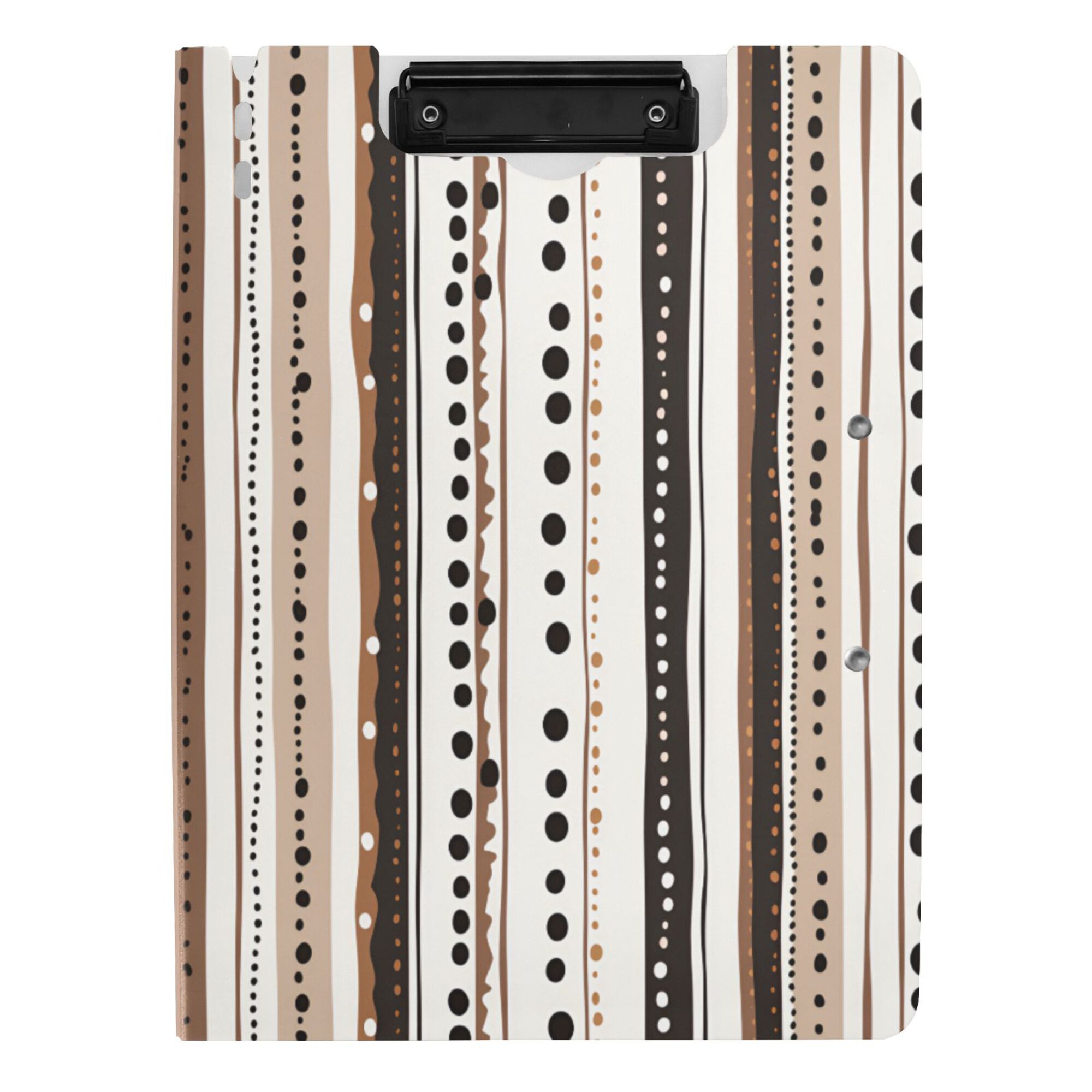 FORMRS A4 Clipboard Folder with Pen Holder Horizontal Foldable School Office Binder, Brown Abstract Stripes