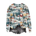 thumbnail image 2 of Tdoqot Christmas Sweatshirts for Women Plus Size Winter Shirts Long Sleeve Crew Neck Casual Cute 3D Print Gift Tops Green Size S, 2 of 5